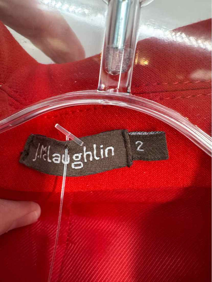 Size 2 J MCLAUGHLIN Red 2 PC Dress