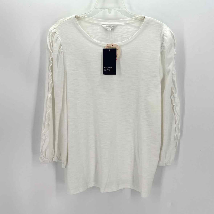 Size XL CROWN & IVY White Cotton Modal Shirt