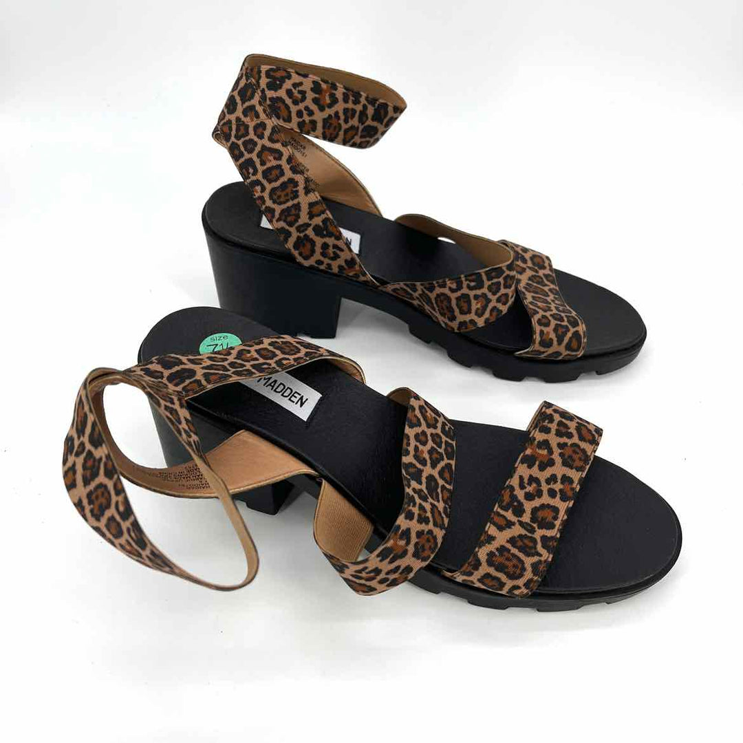 Shoe Size 7.5 Steve Madden Brown Print Sandals