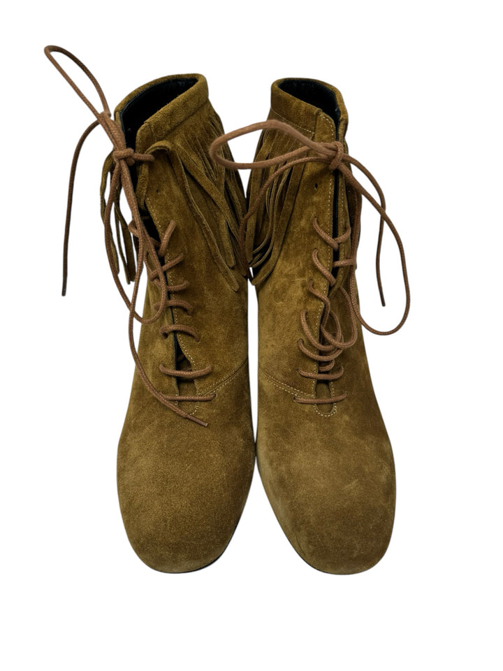 Shoe Size 38.5 SAINT LAURENT Tan Suede Luxury - Boots