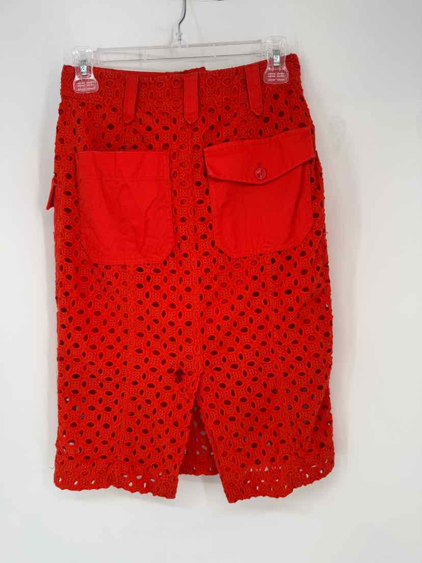 Size 0 Anthropologie Red Lace Skirt