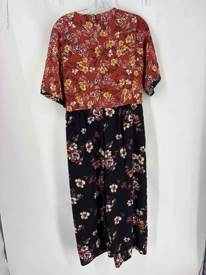 Size L Roz & Ali ORANGE PRINT Romper