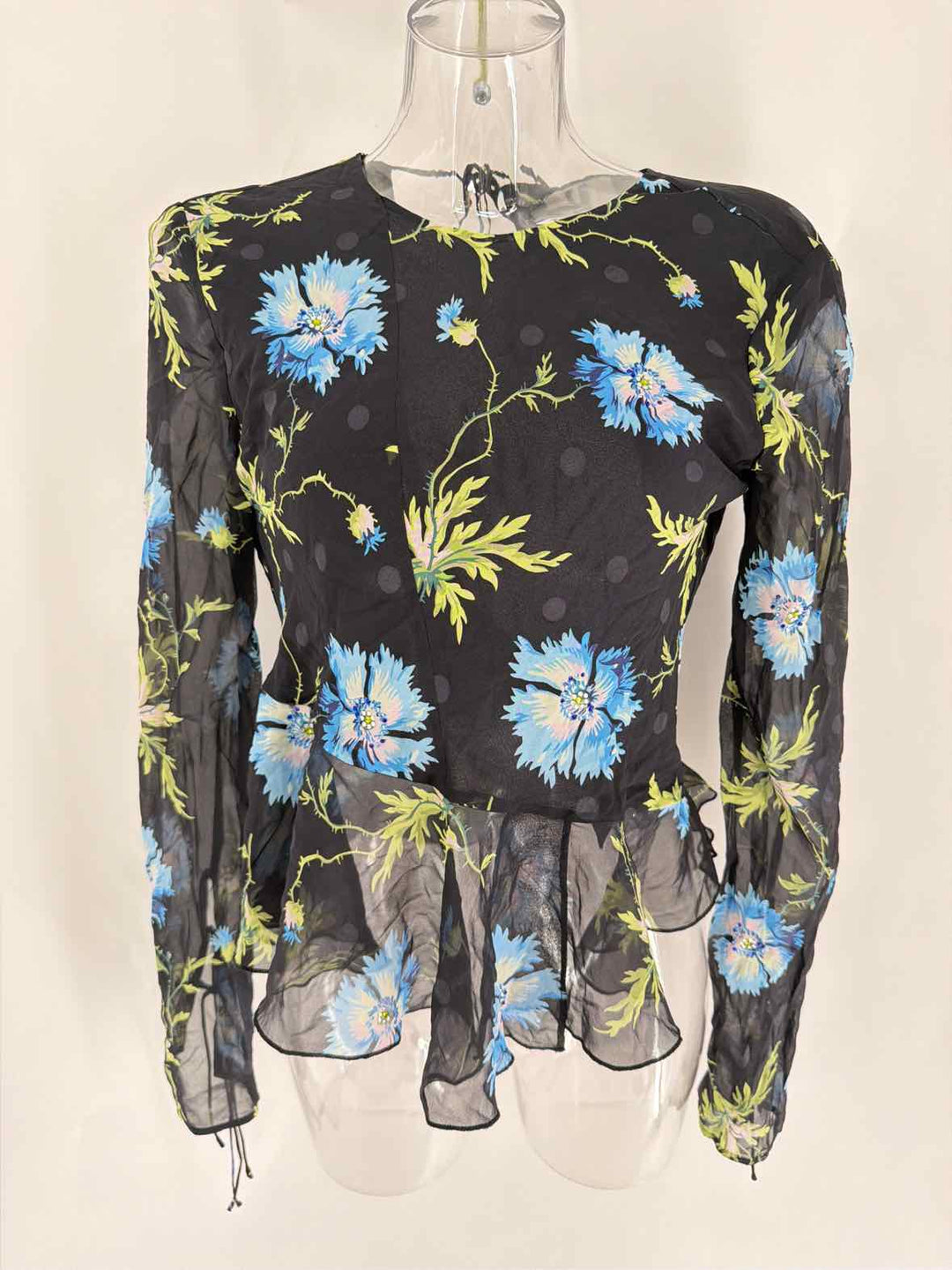 Size 6 TOPSHOP Black Print Shirt