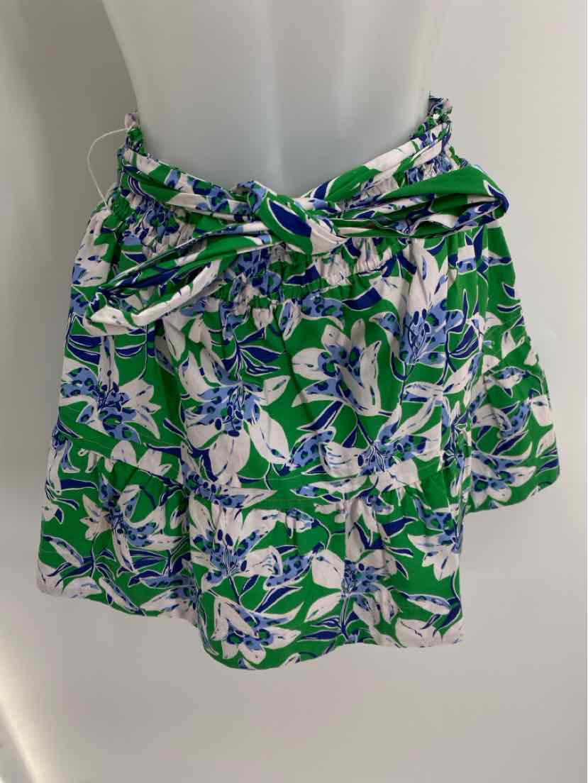 Size S Anthropologie Green Print Skirt