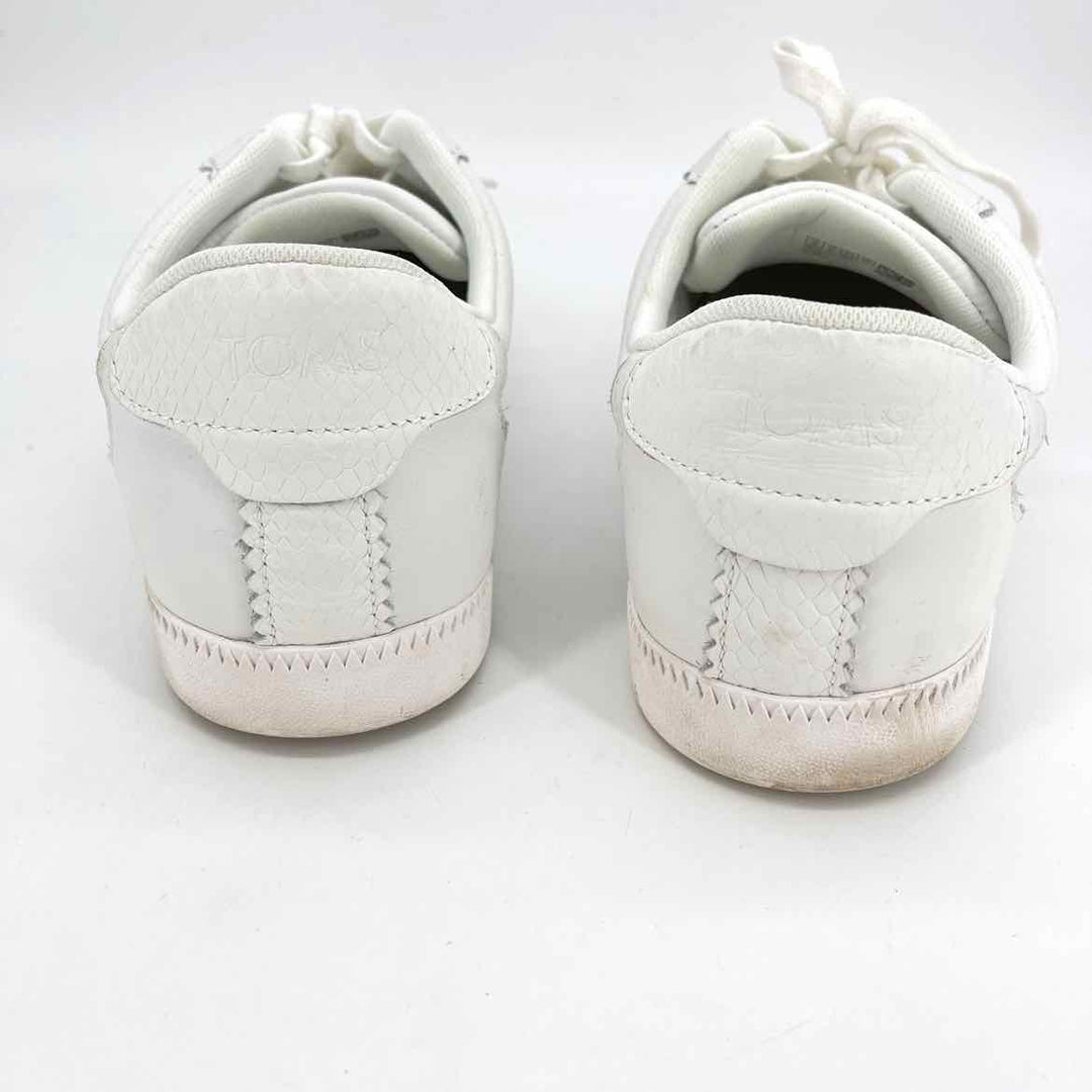 Shoe Size 12 Toms White Leather Sneakers