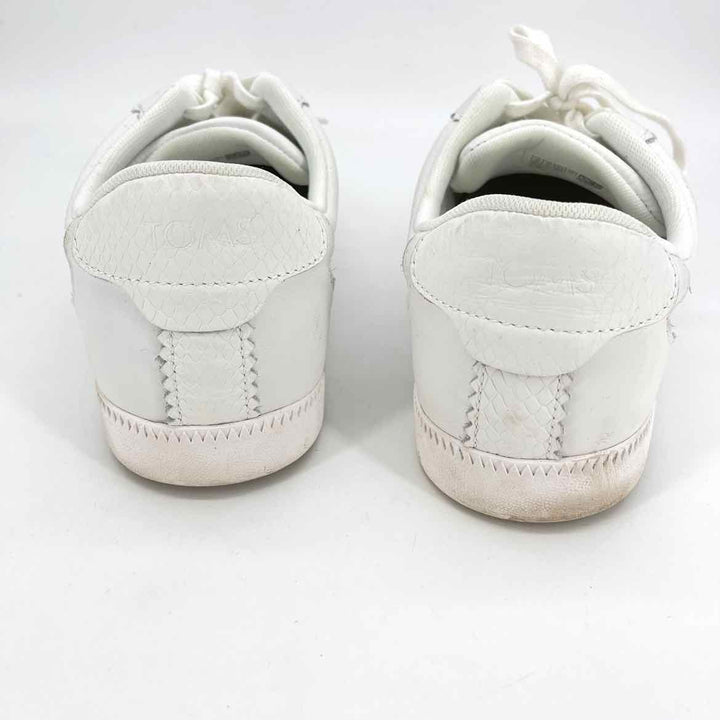 Shoe Size 12 Toms White Leather Sneakers