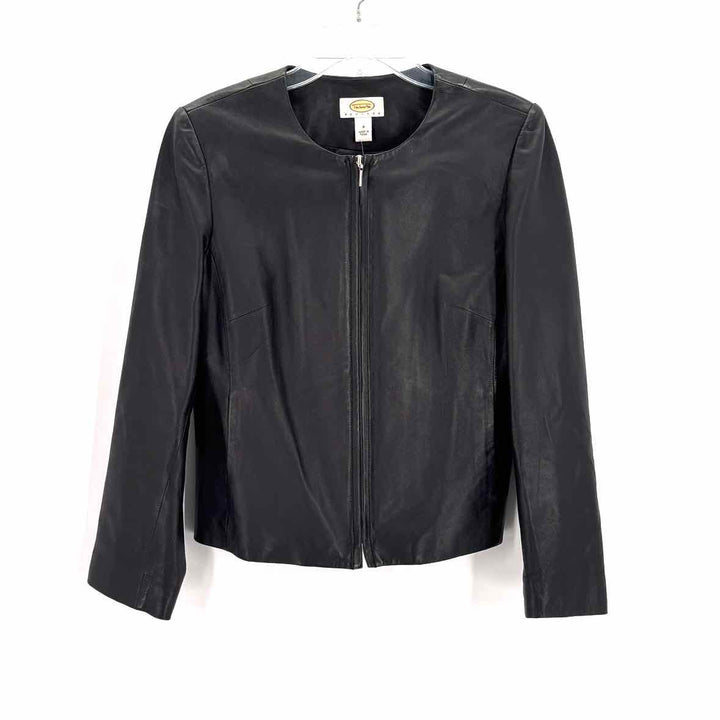 Size 8 Talbots Black Leather Jacket