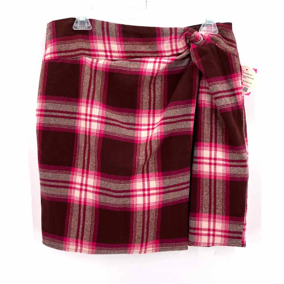 Size 6 LOFT Burgundy Flannel Skirt