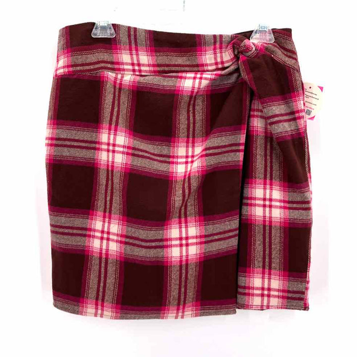 Size 6 LOFT Burgundy Flannel Skirt