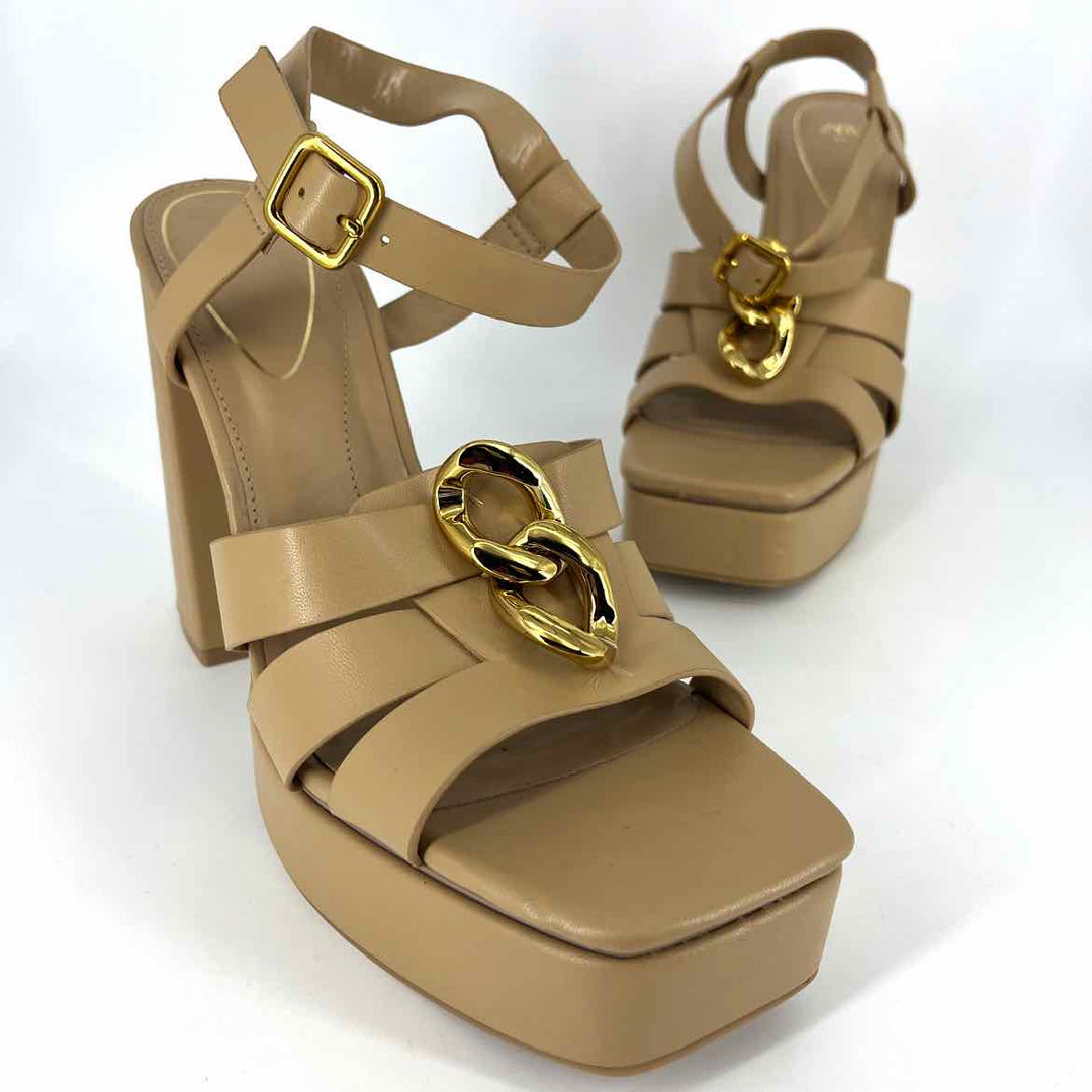 Shoe Size 41 ZARA Tan Faux Leather Sandals