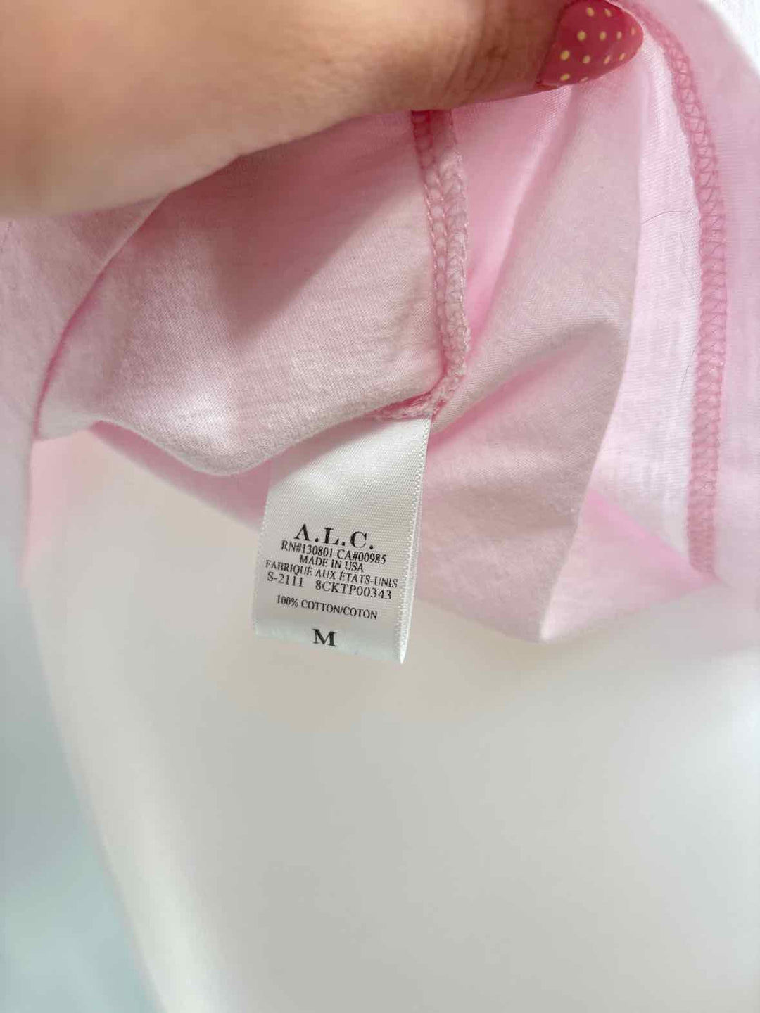Size M ALC Pink Cotton Shirt