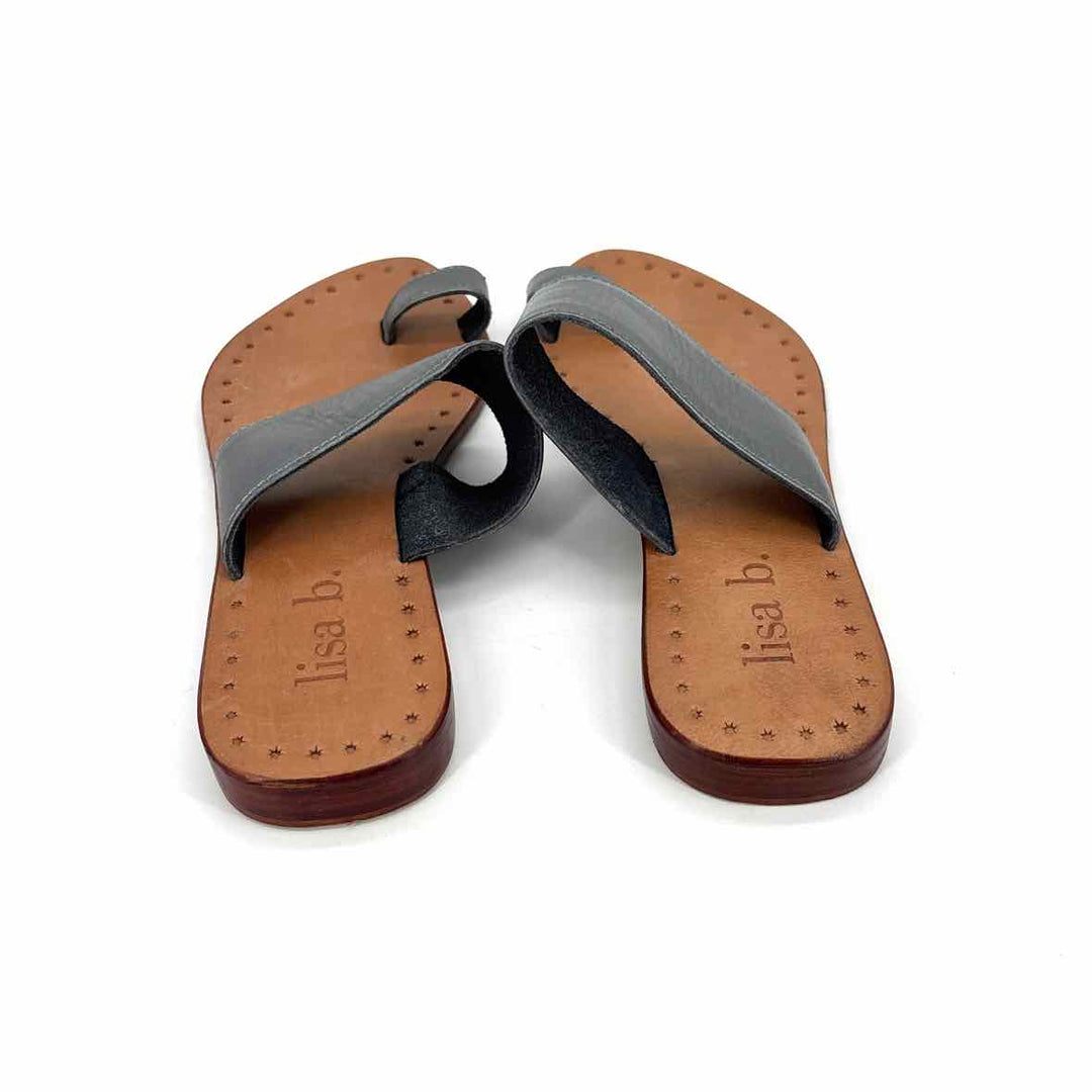 Shoe Size 6 Pewter Leather Sandals