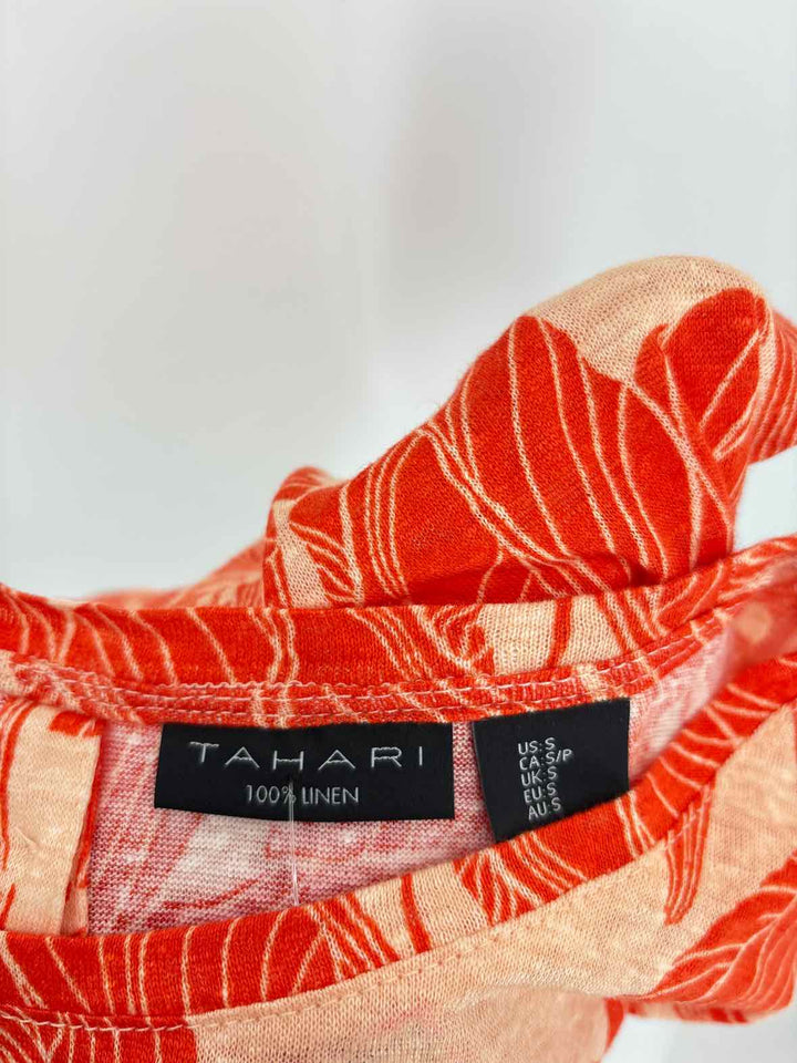 Size S TAHARI ORANGE PRINT Shirt