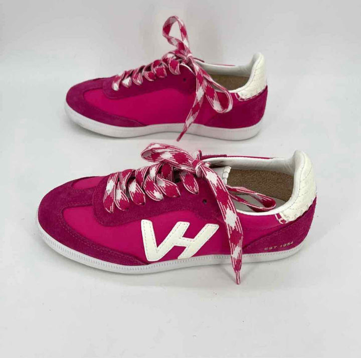 Shoe Size 6.5 VINTAGE HAVANA Hot Pink Nylon Suede Sneakers