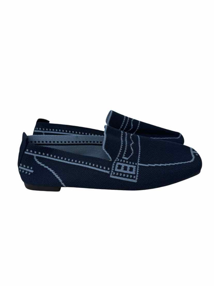 Shoe Size 38 Blue Knit Flats