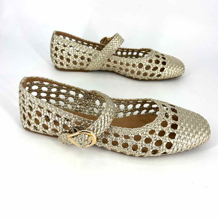 Shoe Size 9 CORKYS Gold Faux Leather Flats