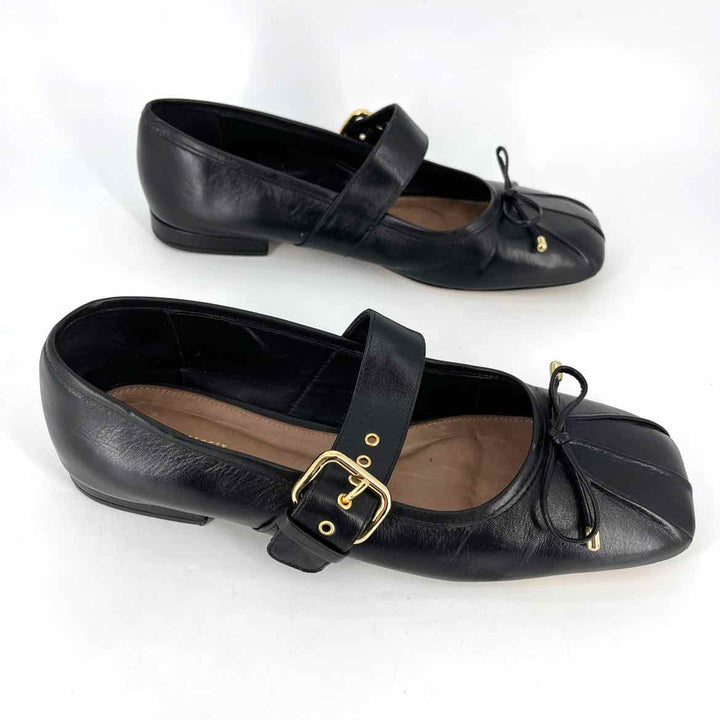 Shoe Size 40 Anthropologie Black Leather Flats