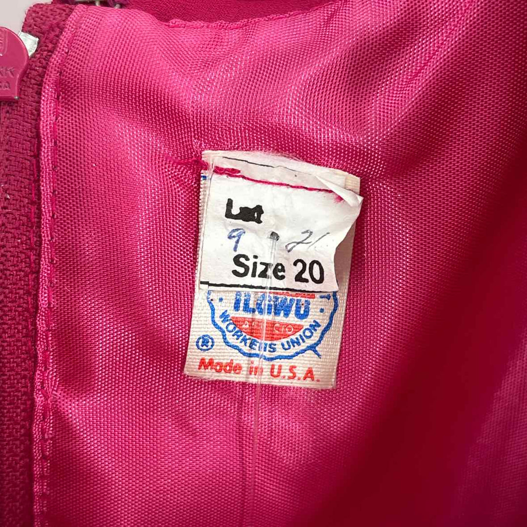 Size 20 Fuschia Chiffon Rhinestone Dress