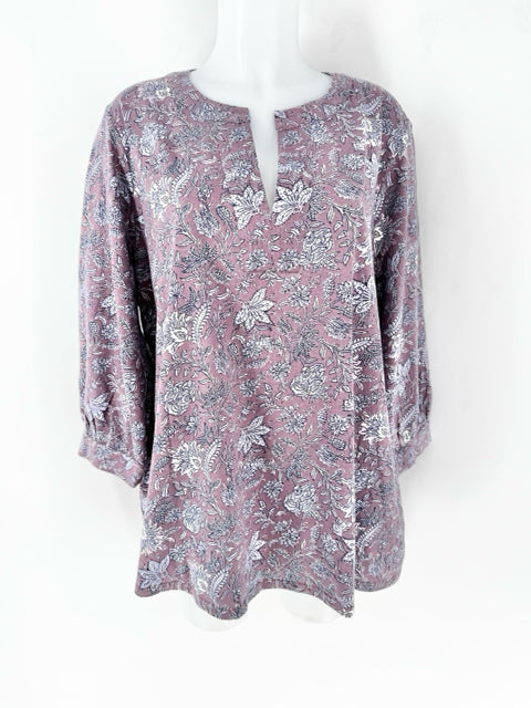 Size 2X J JILL Purple Cotton Shirt