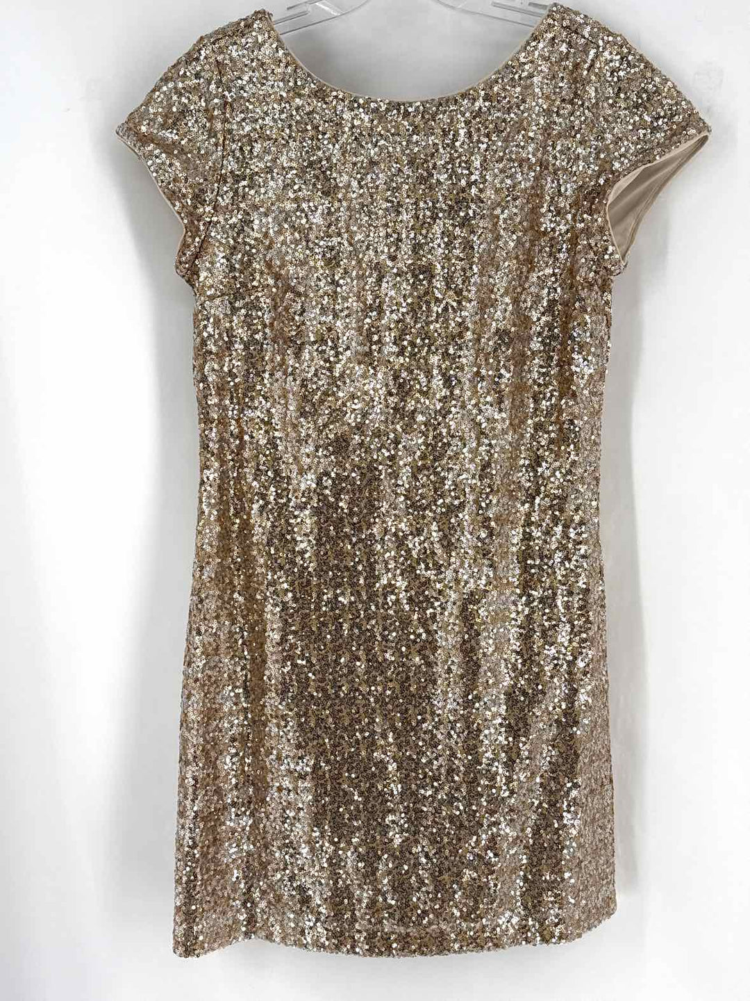 Size M White House Black Market Gold Dress