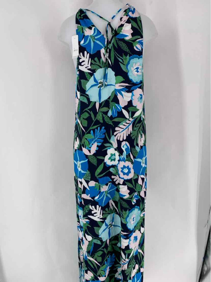 Size M LOFT Blue Print Dress