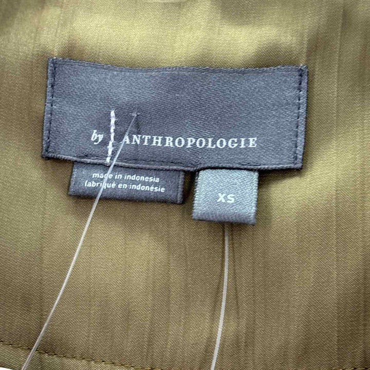 Size XS Anthropologie Olive Sateen Shirt