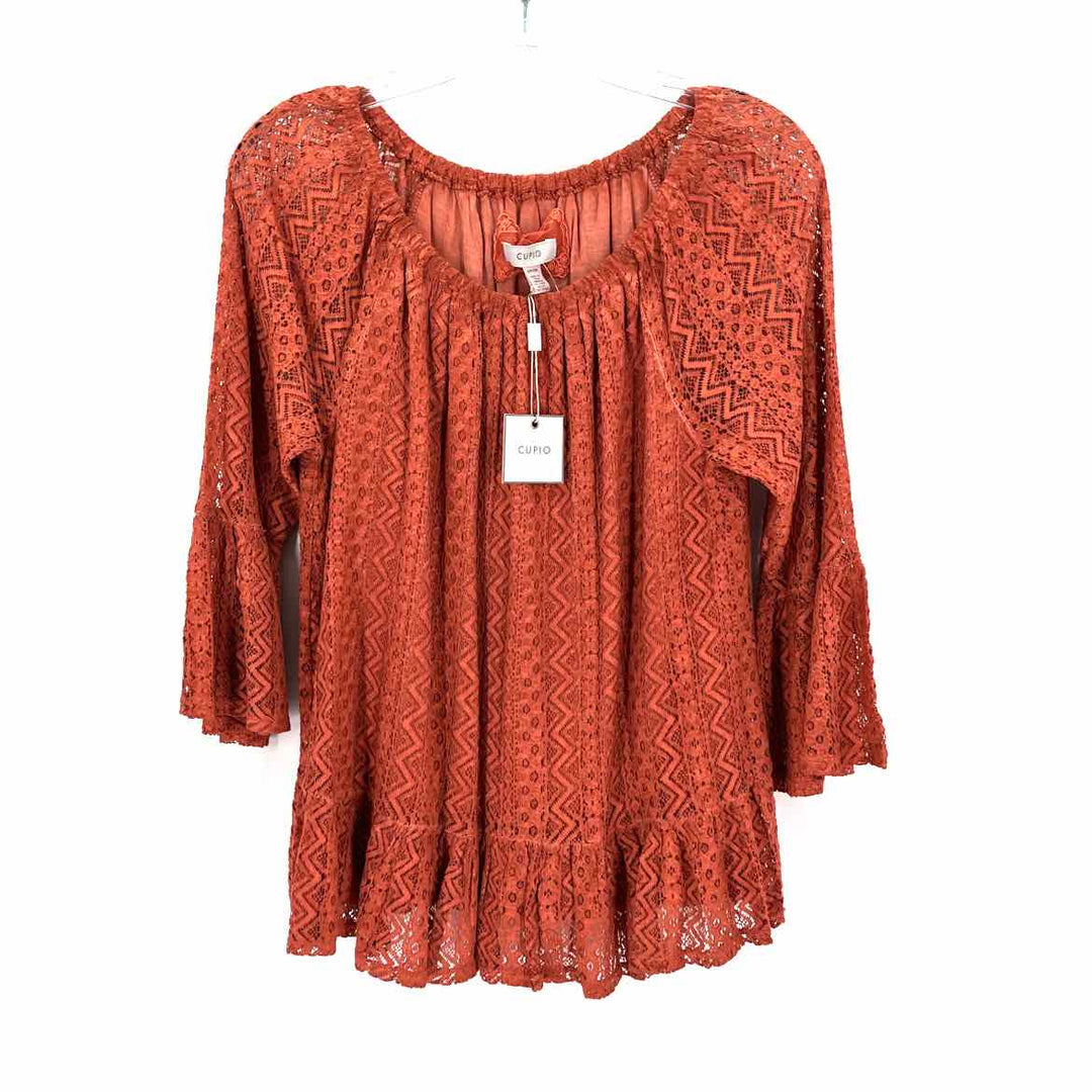 Size S CUPIO Burnt Orange Lace Shirt