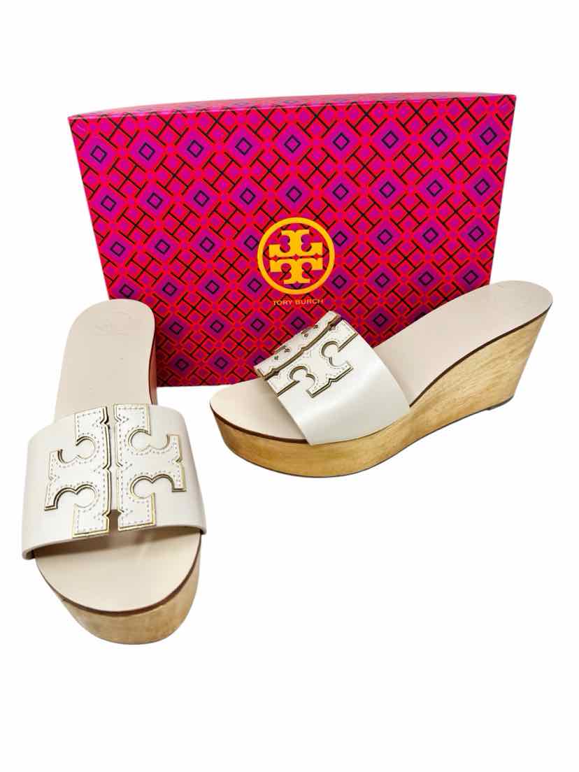 Shoe Size 10 Tory Burch Ivory Leather Sandals