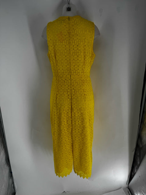 Size 12 DIANE VON FURSTENBERG Yellow Lace Dress