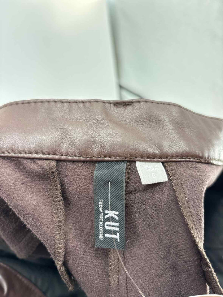 Size 6 KUT Brown Leather Pants