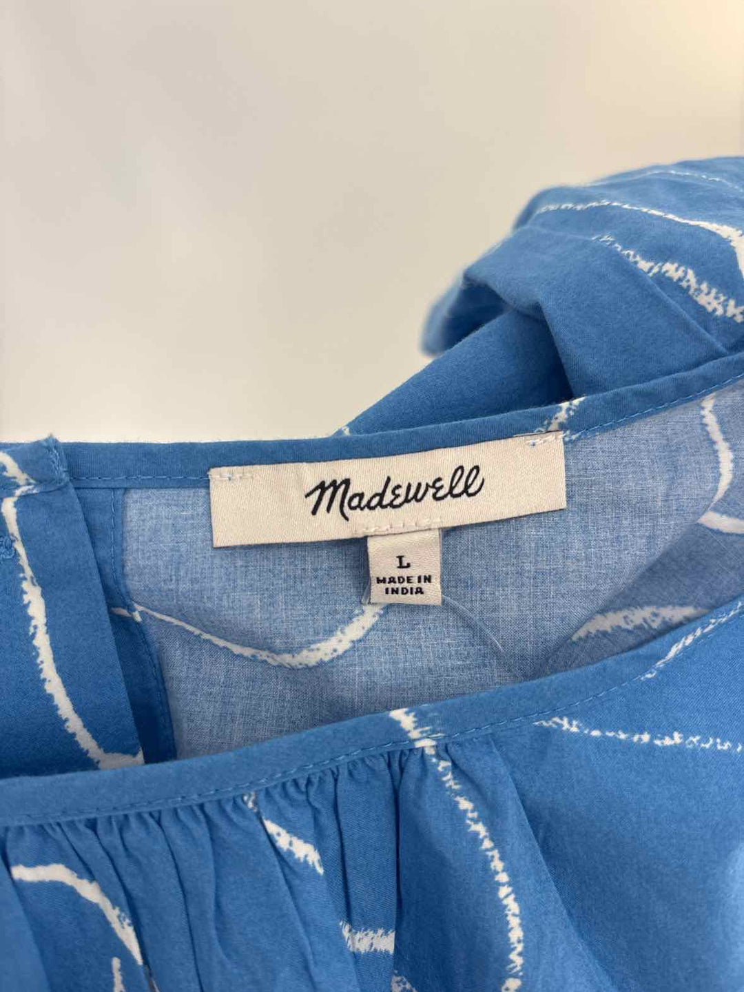 Size L MADEWELL Blue Print Shirt