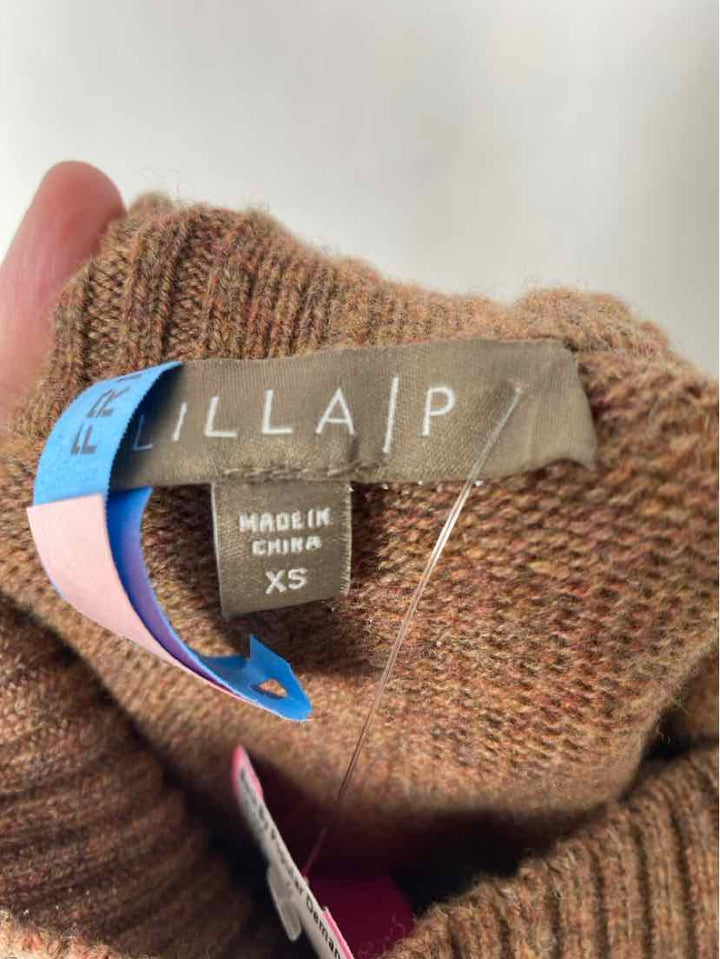 Size XS LILLA P Brown Knit Sweater