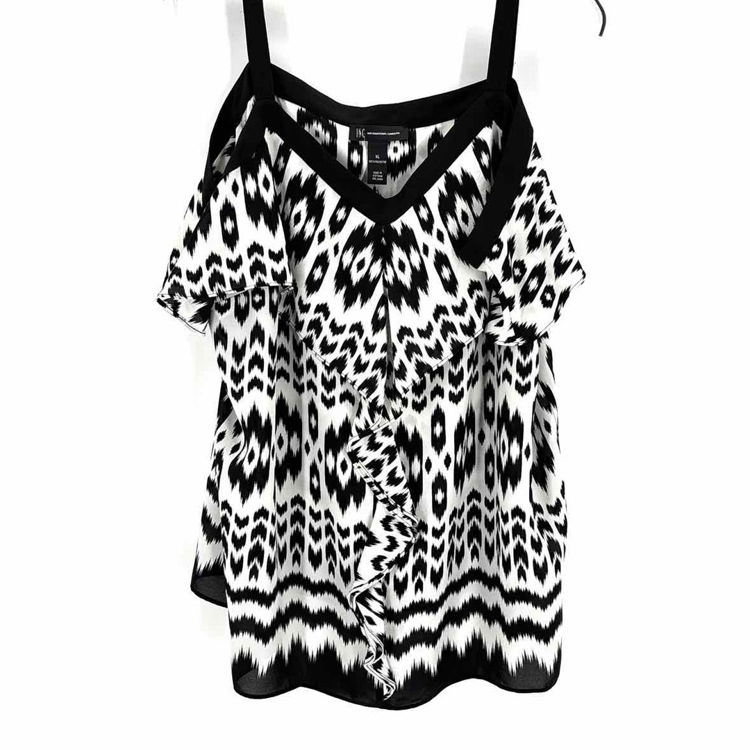 Size XL INC Black Print Shirt