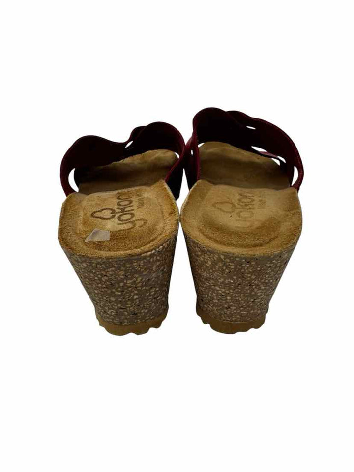 Shoe Size 7.5 Red Leather Sandals