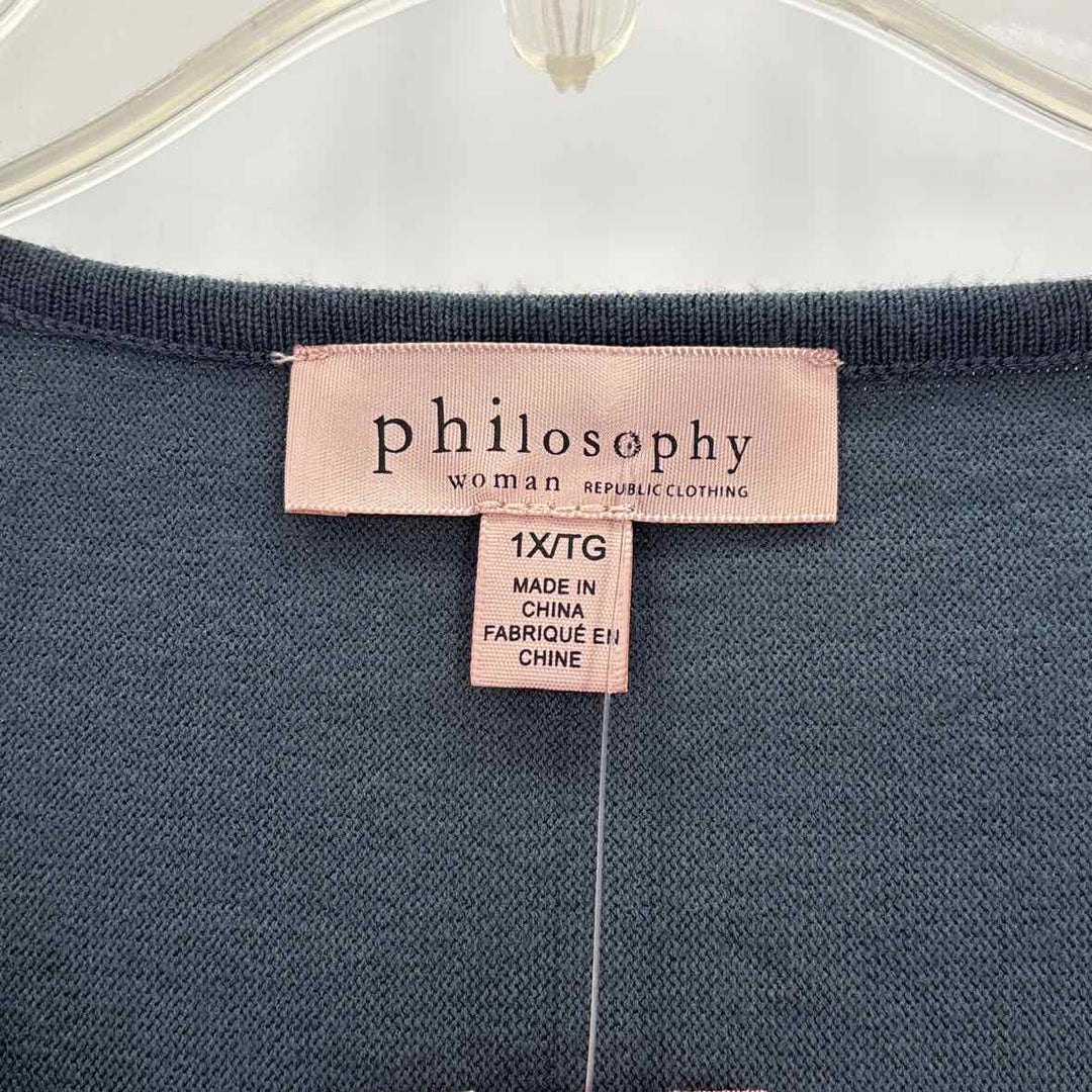 Size 1X PHILOSPHY Teal Knit Sweater
