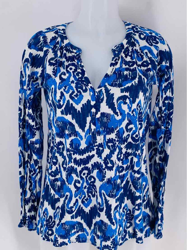 Size S Lilly Pulitzer Blue Cotton Shirt
