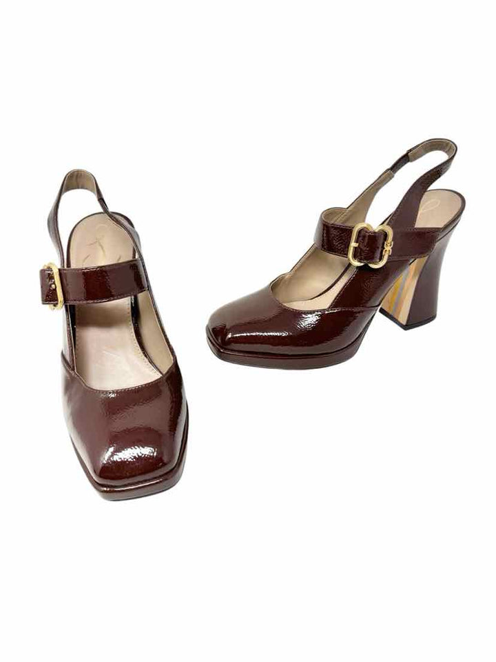 Shoe Size 7.5 Sam Edeleman Brown PATENT Pumps