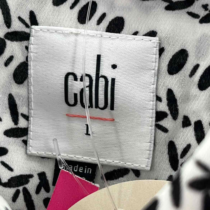Size L CABI White Print Shirt