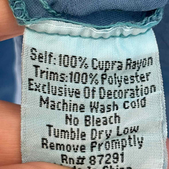 Size L Johnny Was Blue Rayon Shirt