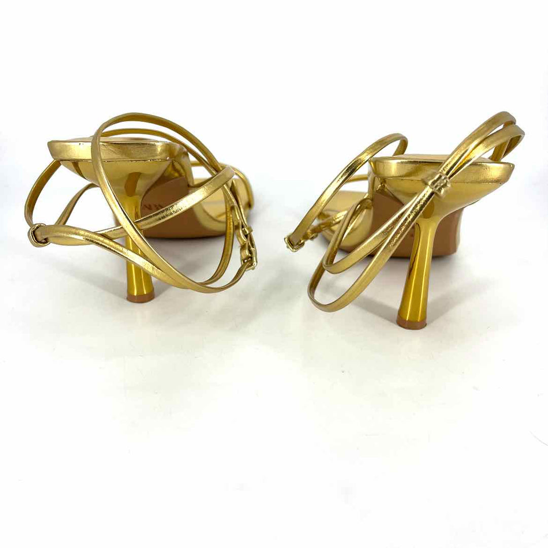 Shoe Size 41 ZARA Gold Faux Leather Heels