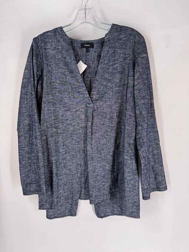 Size S THEORY Blue Shirt