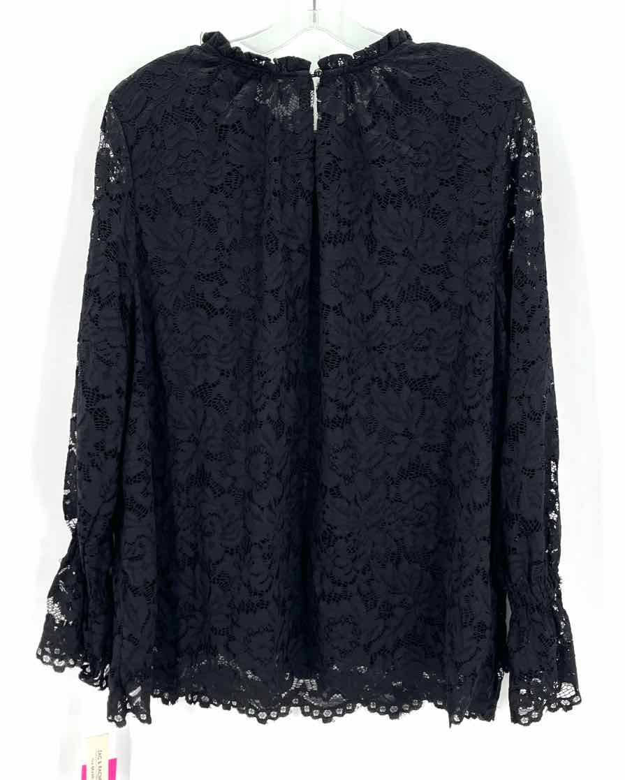 Size 2X ZAC & RACHEL Black Lace Shirt
