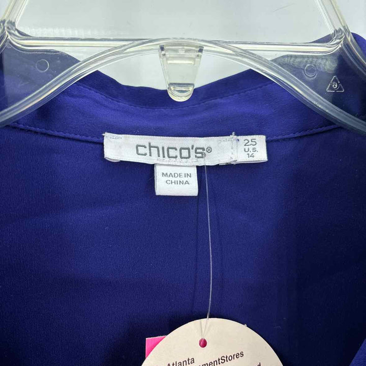 Size 14 Chico's Purple Sateen Shirt