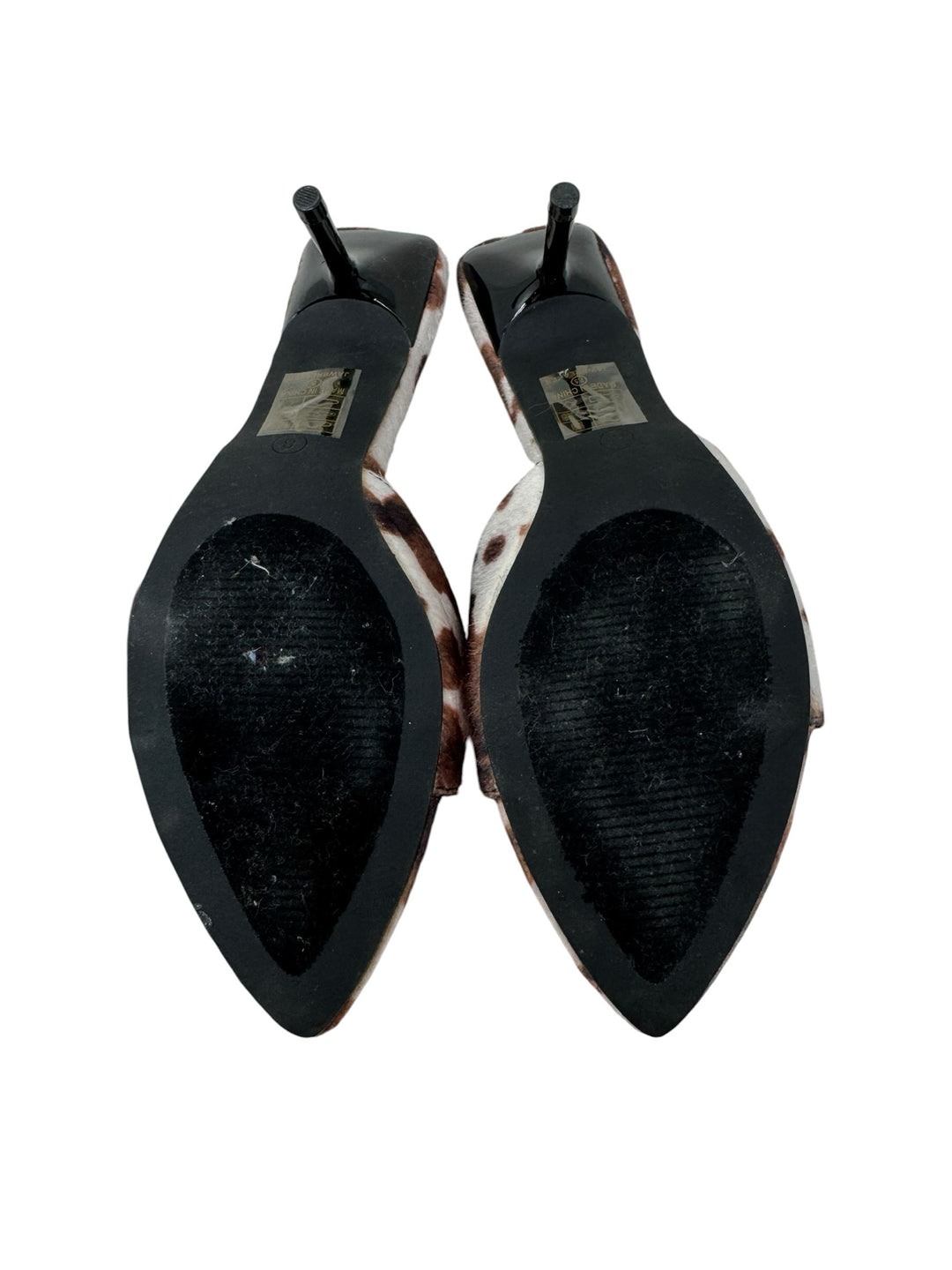 Shoe Size 8 Brown Print Mules