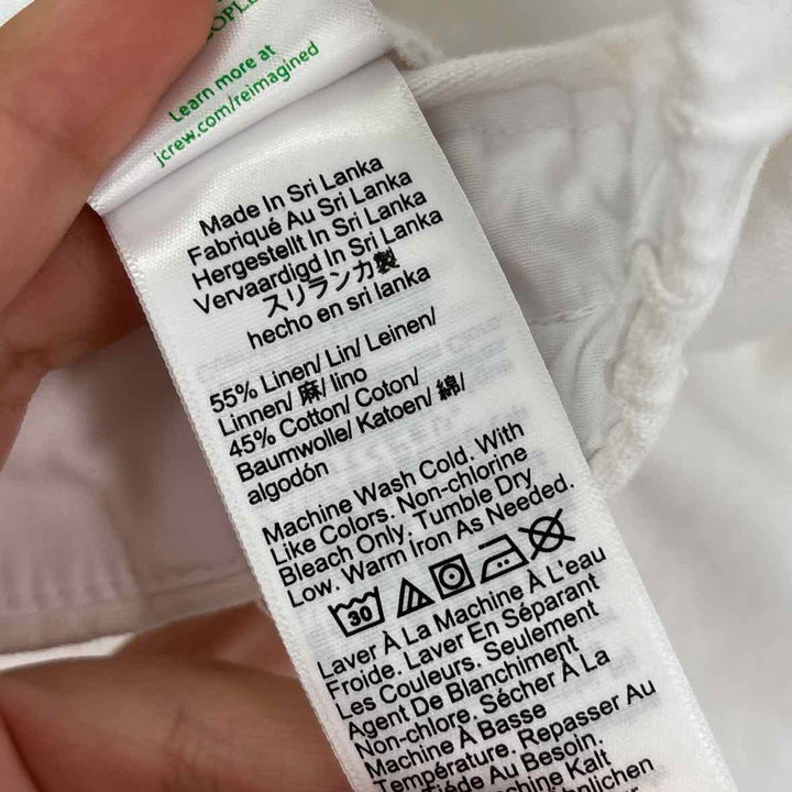 Size 16 J Crew White Linen Pants