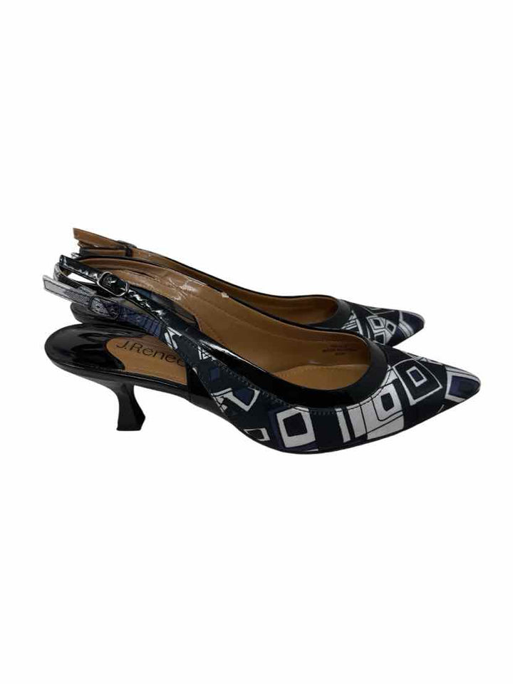 Shoe Size 8.5 J RENEE Black Print Pumps