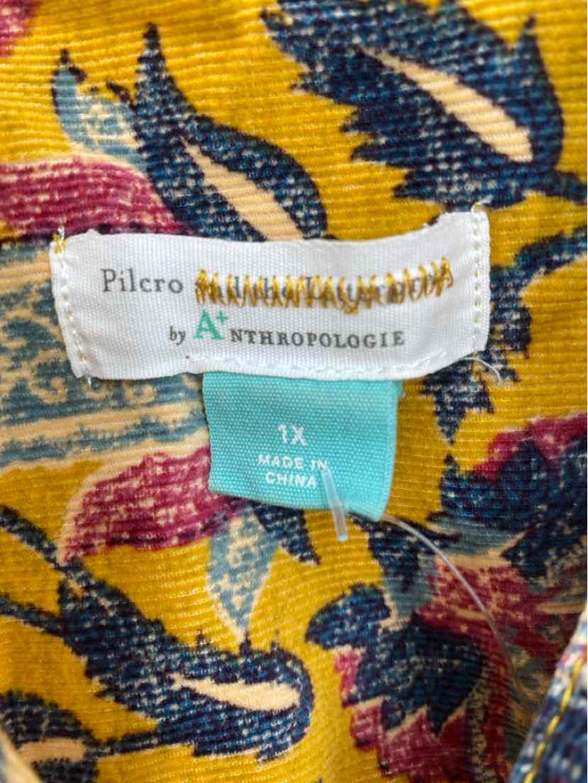Size 1X Pilcro & the Letterpress Yellow Corduroy Shirt