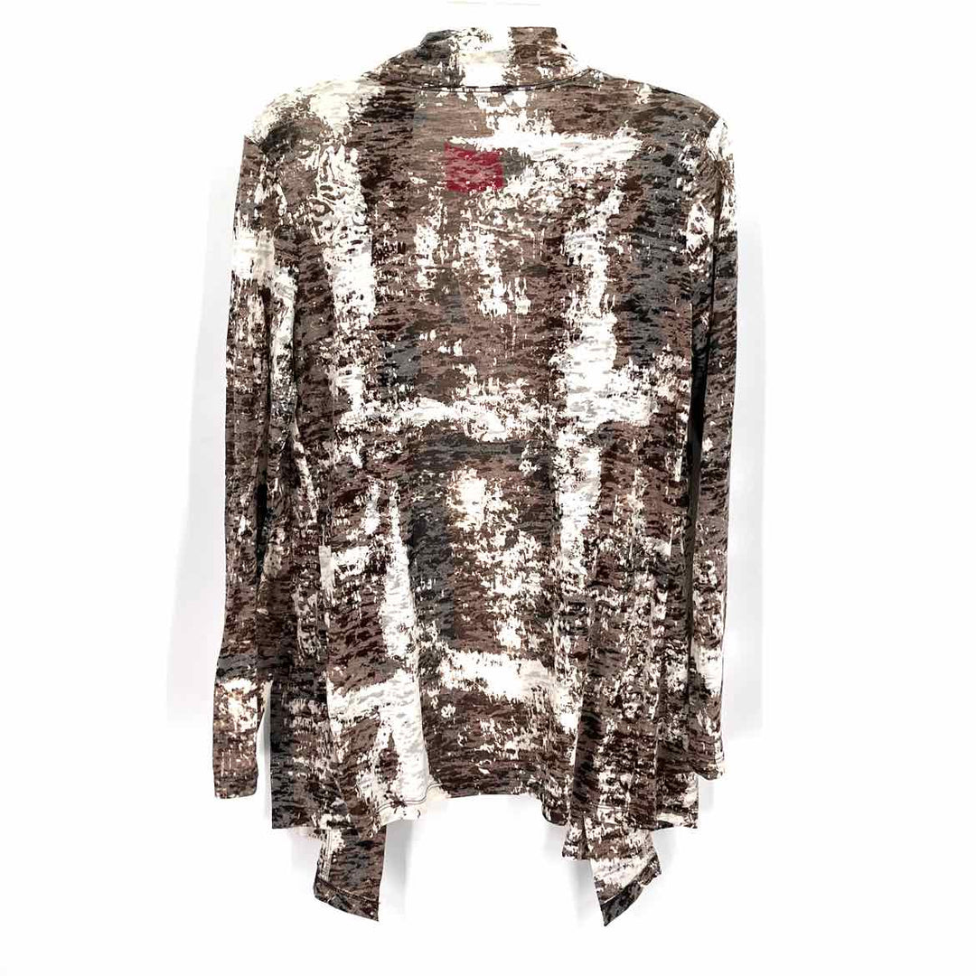 Size M NIC + ZOE Brown Print Shirt