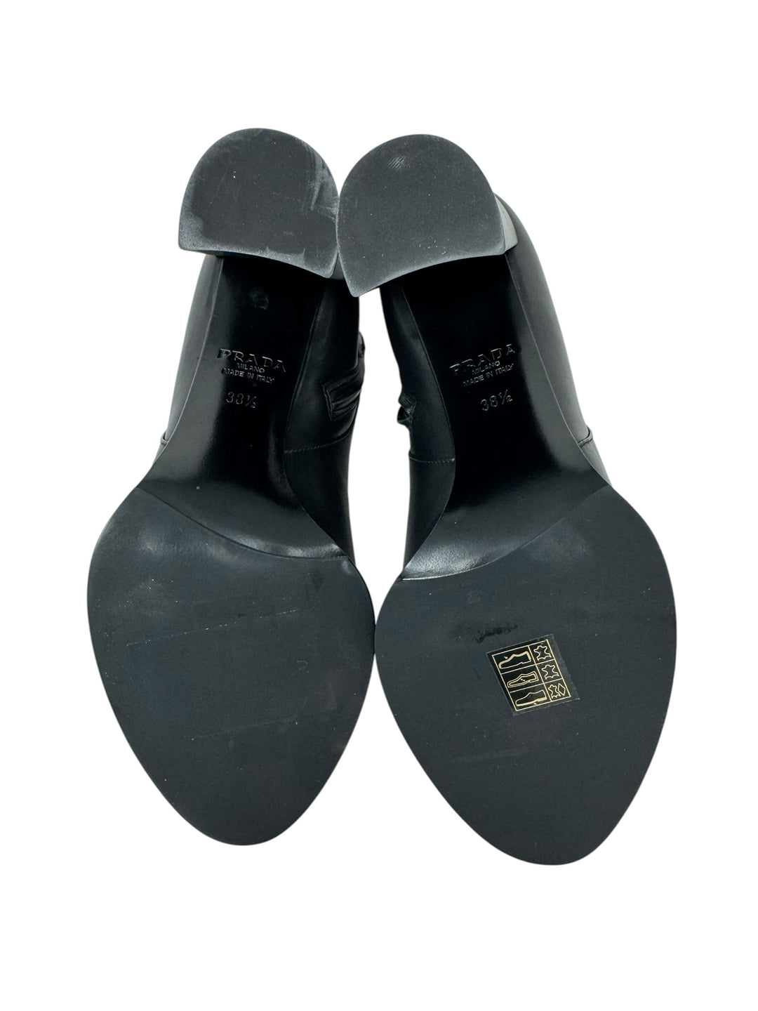 Shoe Size 38.5 PRADA Black Leather Luxury - Boots