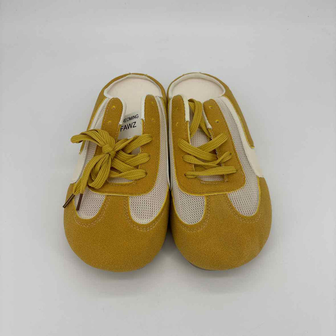 Shoe Size 9 Yellow Faux Leather Mesh Sneakers
